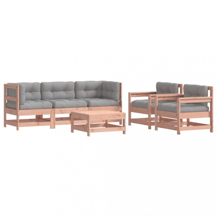 Set mobilier de gradina cu perne, 6 piese, lemn masiv Douglas