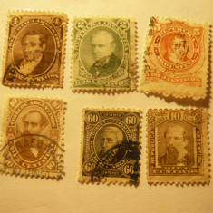 Lot 6 timbre Argentina Personalitati - Uzuale 1888 stampilate