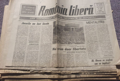 17 ziare Romania Libera aparute in 1990 mai-iunie cu Piata Universitatii si mine foto