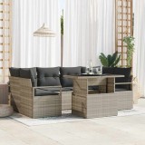 Cumpara ieftin Set de canapele pentru gradina 7 buc. 6-Locuri Gri deschis