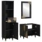 Set dulap baie 3 buc. Negru Lemn de mango solid - 2