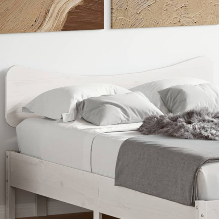 Tablie de pat, alb, 135 cm, lemn masiv de pin GartenMobel Dekor