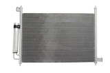 Condensator aer conditionat Honda FRV 2009; motor 2.2 iCDTI, dimensiuni [mm]: 620x390x16, uscator integrat, iesire 10,1mm, intrare 15,5mm;