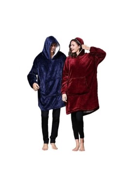 Set hanorace, huggle hoodie ultra plush, albastru, rosu, unisex, 2 buc, universal foto