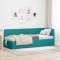 vidaXL Cadru de pat colțar cu headboard Turcoaz 80 x 200 cm Catifea 42016295
