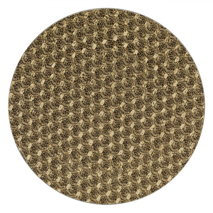 Platou Decorativ Crăciun, Model Dantelă, Plastic, Auriu, 33cm