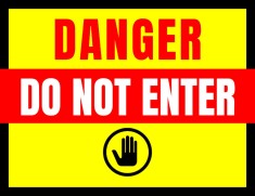 Sign danger do not enter foto