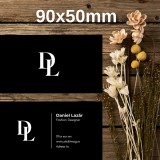 Carti de Vizita Model 15 Fashion Designer Negru cu Scris Alb , Design Modern Minimalist