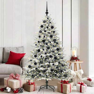 vidaXL Brad de Crăciun artificial pre-luminat cu set de bile Verde 3395398 foto