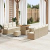 VidaXL Set de canapele pentru grădină cu pernă 10 pcs Bej Rattan poli 3362486