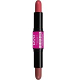 Fard de Obraz Cremos Stick, NYX, Wonder Stick Blush Duo, 03 Coral Deep Peach