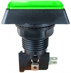 Push buton fara retinere, verde, 15A, 250V, 43x50x33mm - 124766 foto
