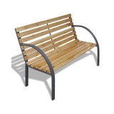 Banca Gradina Lemn si Metal Everild 123x54x77cm Strend Pro, Negru/Natur, 150kg