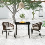 VidaXL Set de mobilier pentru grădină, 3 piese, maro