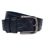 Curea barbati, casual, pentru jeans, din piele naturala, negru, 4.5cm - CLK112N, Lucianis style