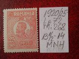 1920- Romania- Ferd. b. mic Mi268-roz caramiz.-MNH, Nestampilat