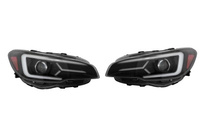 Set faruri tuning SUBARU WRX/STI (GP/GJ), 01.2014-2021, dynamic indicator; H9; negru, transparent; TUNING; halogen, foto