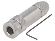 Conector M8 Mamă 4 PIN Drept Ecranat pe Cablu IP67 30V