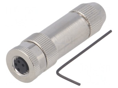Conector M8 Mamă 4 PIN Drept Ecranat pe Cablu IP67 30V foto