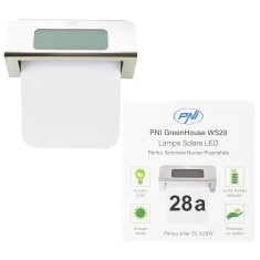 Aproape nou: Lampa solara LED PNI GreenHouse WS20 pentru iluminare numar proprietat