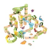 Set constructie din lemn, Labirintul Dinozaurilor 131 piese, Hape, +3 ani