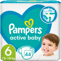 Pampers Active Baby Size 6 scutece de unică folosință 13-18 kg 44 buc