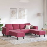 Cumpara ieftin Set de canapea 3 pcs bordo Catifea