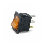 Intrerupator Rocker dreptunghiular miniatura SPST ON-OFF Galben cu led 250V 6A IP20 KCD1-2 3pini, CE Contact Electric