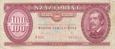 UNGARIA 100 forint 1989 VF!!! foto