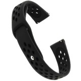 Curea silicon compatibila Samsung Galaxy Watch3, 45mm, telescoape Quick Release, 22mm, Negru Carbon