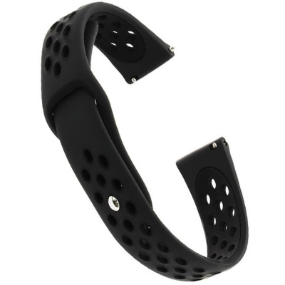 Curea silicon compatibila Samsung Galaxy Watch3, 45mm, telescoape Quick Release, 22mm, Negru Carbon foto