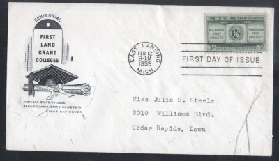 United States 1955 Michigan state college FDC K.544 foto