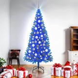 Brad Artificial Albastru cu LED și Set de Globuri - 180 cm PVC