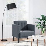 vidaXL Canapea scaun cu cotiere, gri &icirc;nchis, 53 cm, catifea