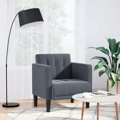 Gossi canapea scaun cu cotiere, gri inchis, 53 cm, catifea foto