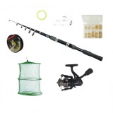 Set complet de pescuit cu lanseta de 3,6 m, mulineta CFC2000, juvelnic si accesorii