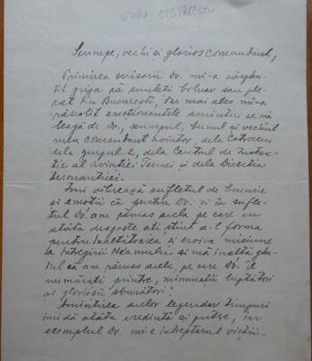 Scrisoare olografa, Comandor Aviator George ( Gogu ) Stefanescu, 1948 foto