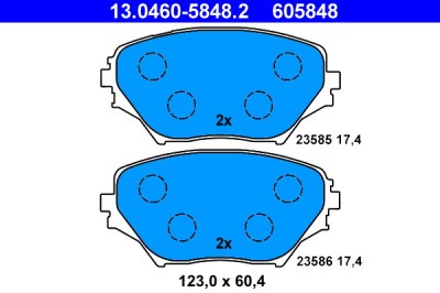 ATE 13.0460-5848.2 set placute frana,frana disc foto