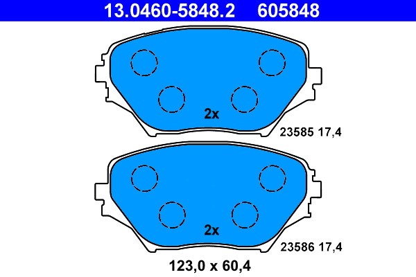 ATE 13.0460-5848.2 set placute frana,frana disc