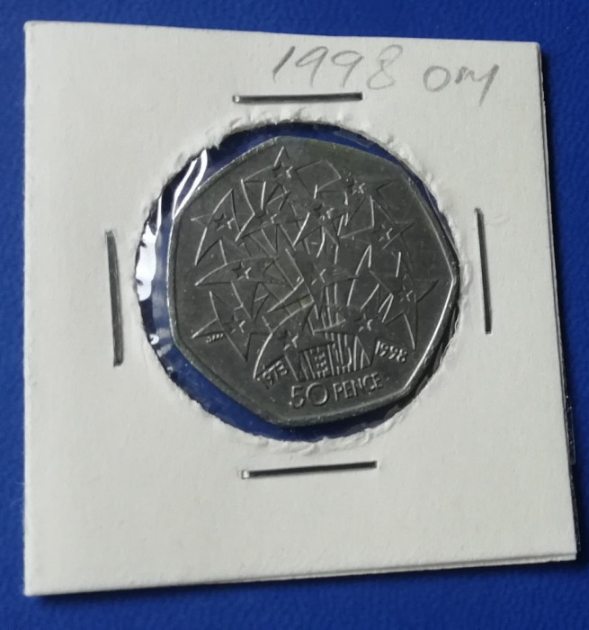 M3 C50 - Moneda foarte veche - Anglia - fifty pence omagiala - 1998