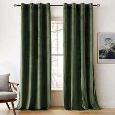 Set doua draperii catifea blackout, verde inchis