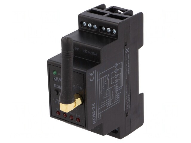 Receptor Exta Life pentru Şină DIN 230VAC Releu NO x4 IP20 ROM-24