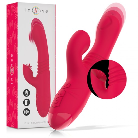 INTENSE - DUA MULTIFUNCTION RECHARGEABLE UP &amp; DOWN VIBRATOR WITH RED TONGUE