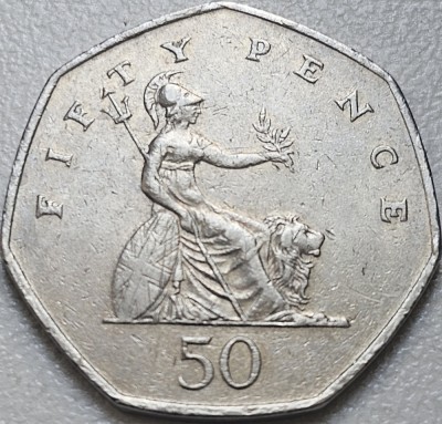 50 pence 1997 Marea Britanie, 3rd portrait; small type, km 940.2 foto