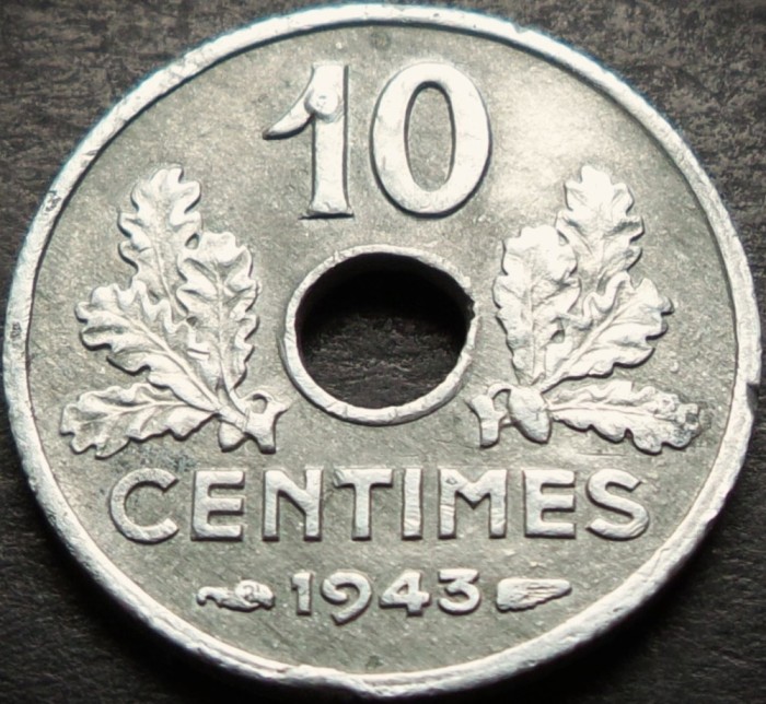 Moneda istorica 10 CENTIMES - FRANTA, anul 1941 * cod 4543 = excelenta MODEL MIC