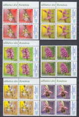 2007 LP 1758 a ORHIDEE SALBATICE DIN ROMANIA BLOCURI DE 4 CU TABS ROMANA MNH foto