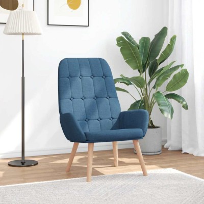 vidaXL Scaun de relaxare, albastru, material textil foto