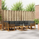 vidaXL Set de canapele de exterior cu pernă 8 pcs Natural și Antracit 3366145