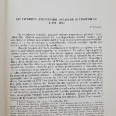 Din istoricul emanciparii oraselor si targurilor (1848-1865) - P. Cincea cu dedicatie