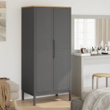 vidaXL Șifonier &quot;FLORO&quot;, gri, 77x53x171 cm, lemn masiv pin